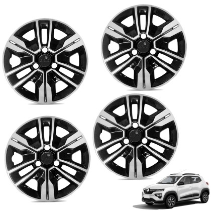 Jogo de Calota Kwid Outsider 2023 Aro 14 Pressão Preto e Prata Jogo de Calota Kwid Outsider 2023 Aro 14 Pressão Preto e Prata