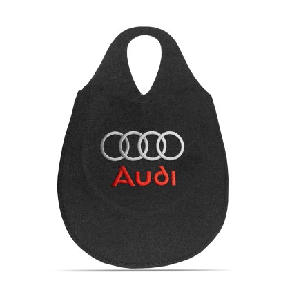 Lixeira Automotiva Cambio Logo Audi Carpete Bordado Lixeira Automotiva Cambio Logo Audi Carpete Bordado